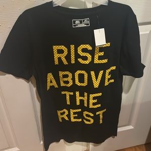 NWT New Balance Men Yellow and Black “Rise Above The Rest” Short-Sleeve Shirt S